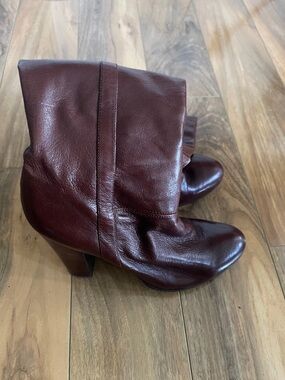Women's Burgundy,Brown Leather Boots